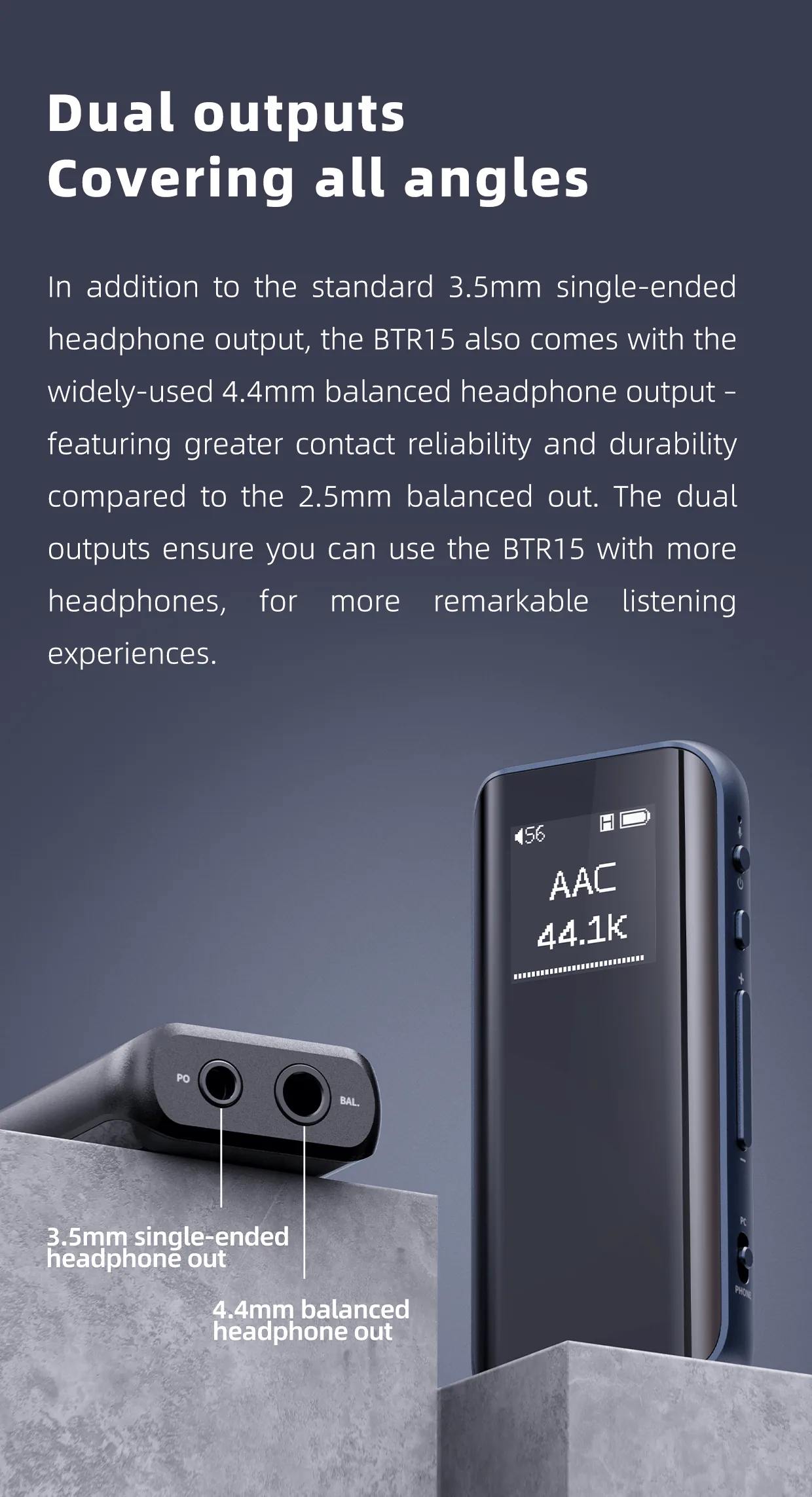 FiiO BTR15 portable Bluetooth DAC en hoofdtelefoonversterker